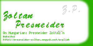 zoltan presneider business card